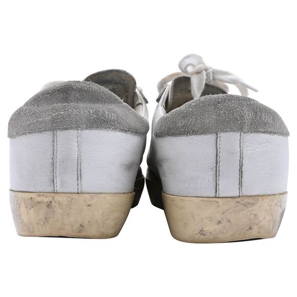 Golden Goose Super-Star with Gray Suede Star and Heel Tab Sneakers in White - Picture 3 of 11
